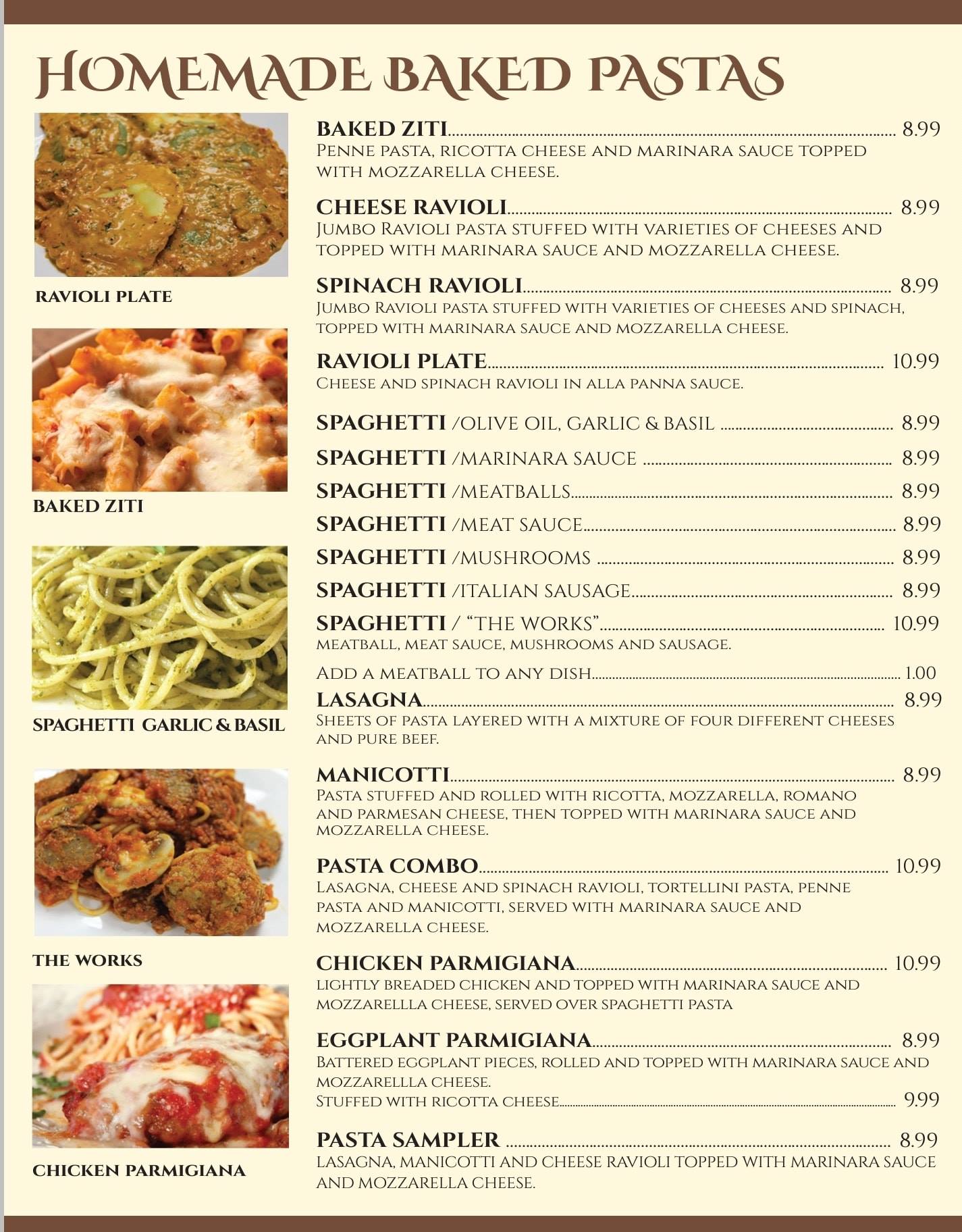 Luigis Italian Restaurant And Lounge General Menu