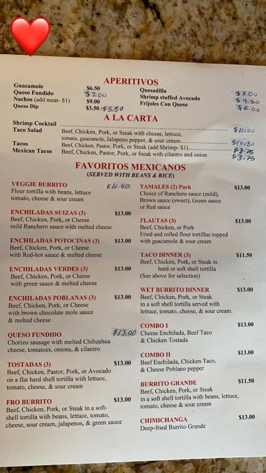 Santis Restaurante Mexicano General Menu